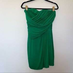 Express Draped Layered Ruched Sweetheart Neckline Dress